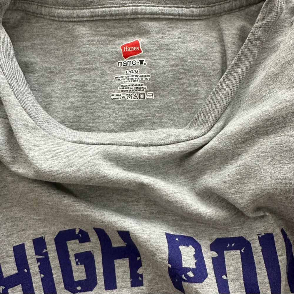 High Point University Gray Hanes nano-T Large Like New - Picture 3 of 3